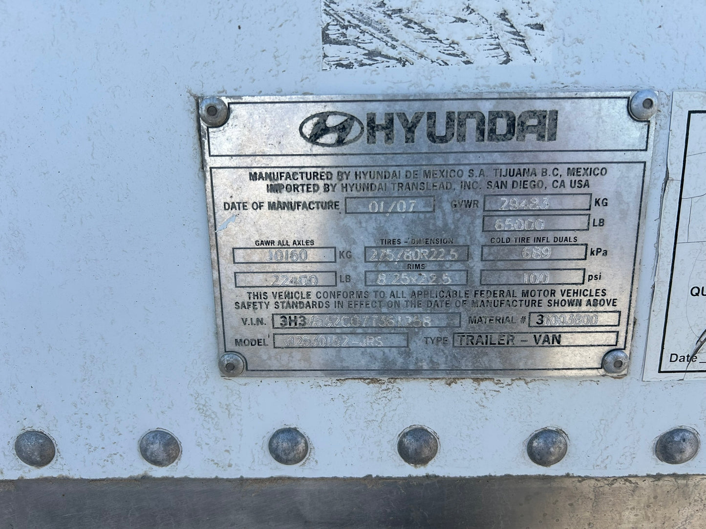 2007 Hyundai Aluminum Van